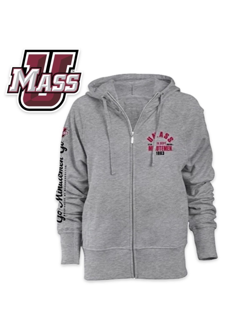 NWT [camp david] UMass Massachusetts Minutemen NCAA Zip-Up Sweatshirt Women’s S